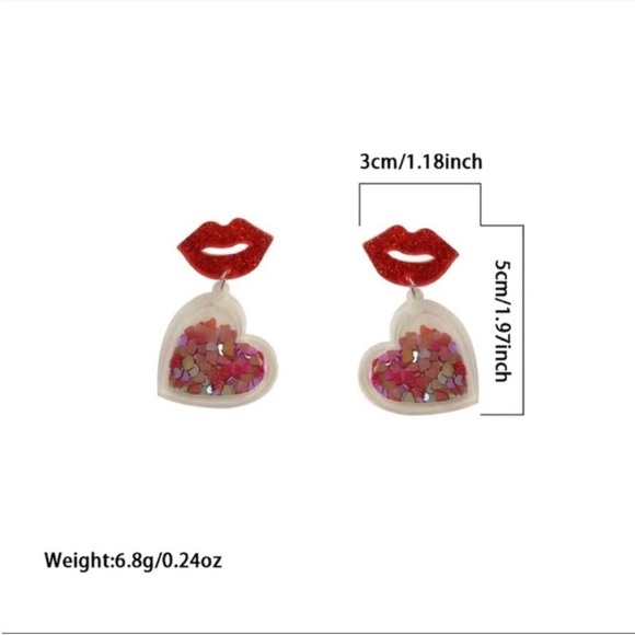 FREE WITH ANY PURCHASE Sparkly lip drop earrings - Picture 4 of 6